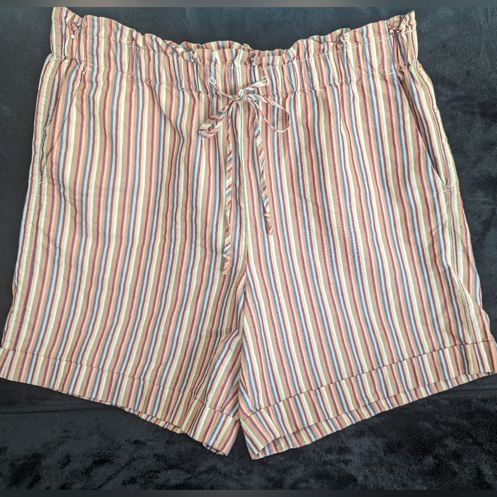 NWOT Madewell Rainbow High Rise Paperbag Shorts